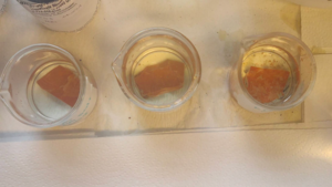 Marble Test 2: 24 hours in solution right closeup